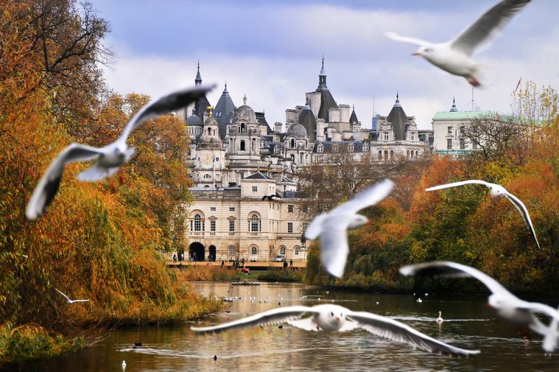 Whitehall London from Hyde Park